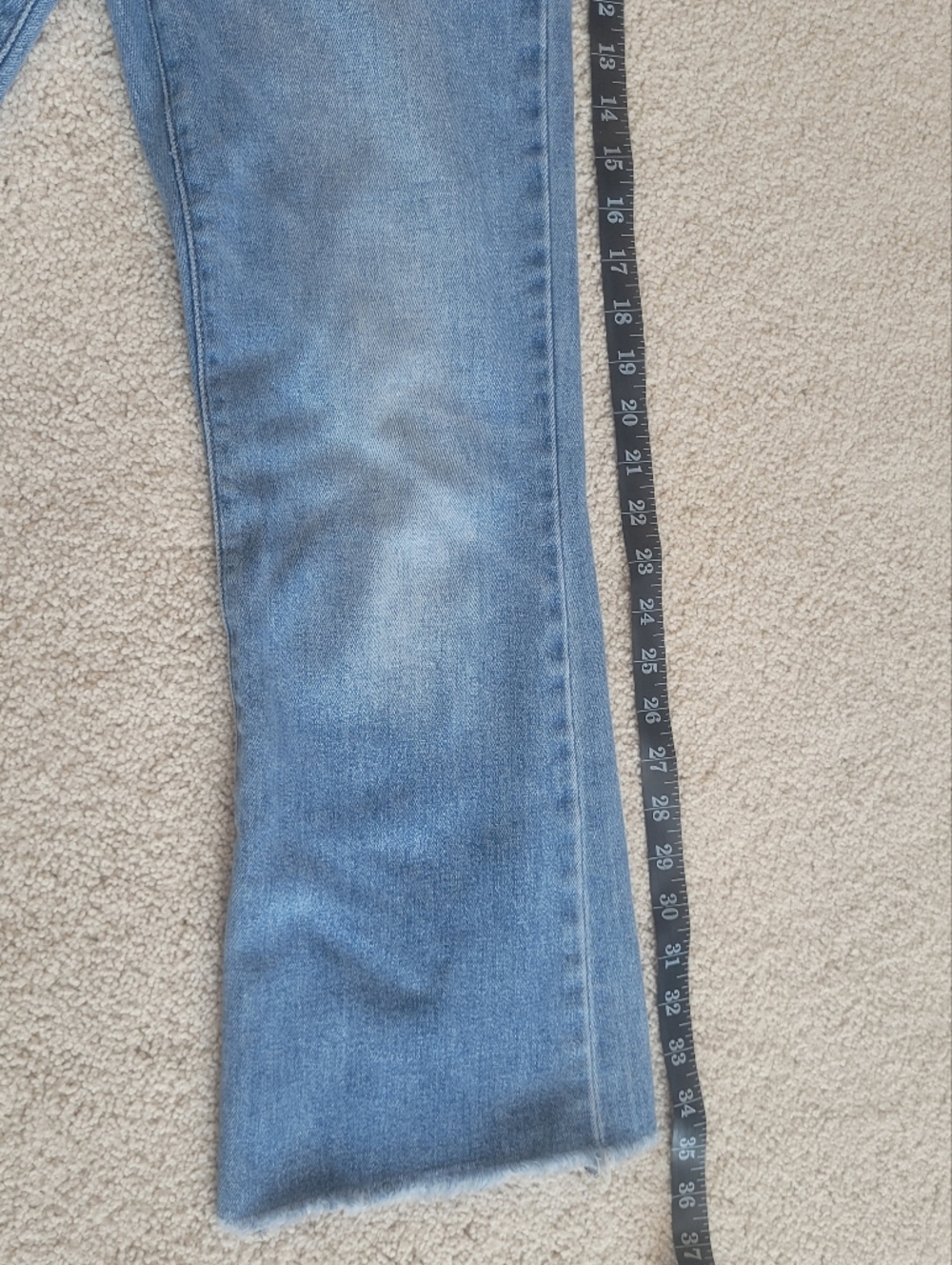 Hidden Los Angeles Blue Flare Jeans Raw Hem Stretch Denim Women’s Size 27 - Picture 7 of 7